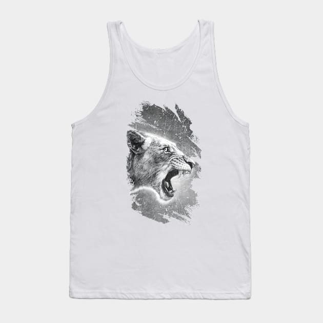 Black and white graphite lioness (white background) Tank Top by LilianaTikage